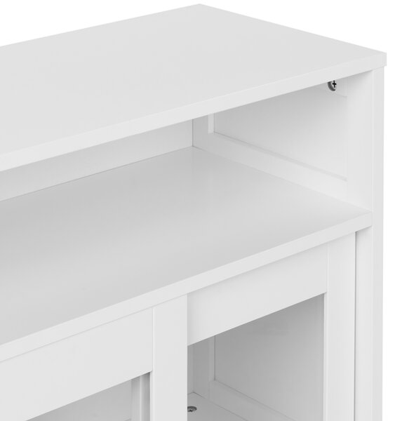 Prosklená komoda CRABTREE 86 cm Bílá