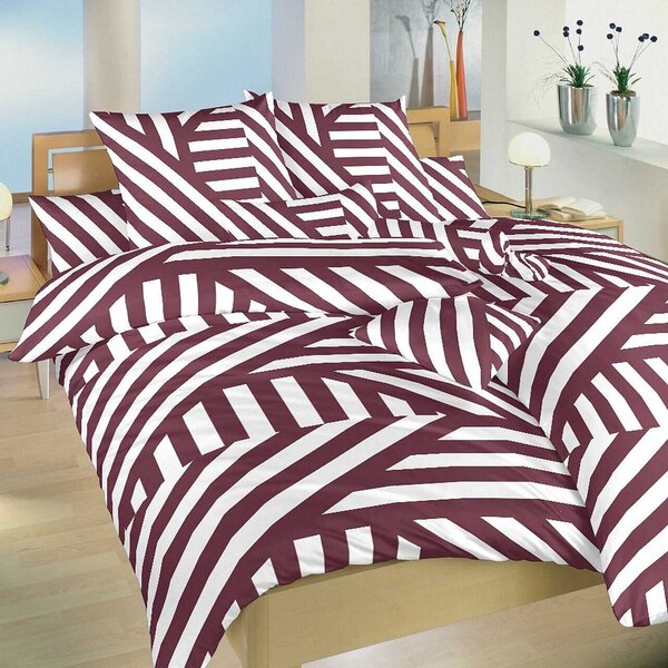 Povlečení bavlna ZEBRA bordó 140x200 + 70x90 cm
