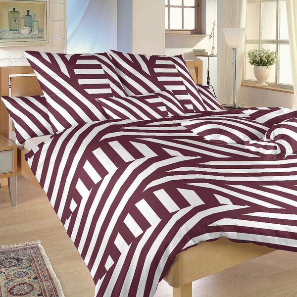 Povlečení bavlna ZEBRA bordó 140x200 + 70x90 cm