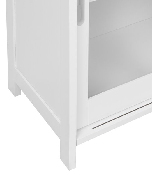 Prosklená komoda CRABTREE 86 cm Bílá