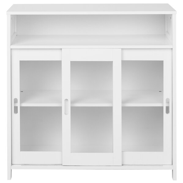 Prosklená komoda CRABTREE 86 cm Bílá