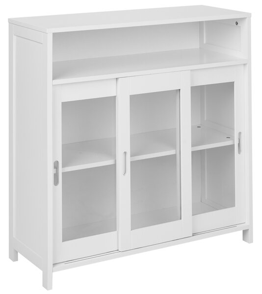 Prosklená komoda CRABTREE 86 cm Bílá