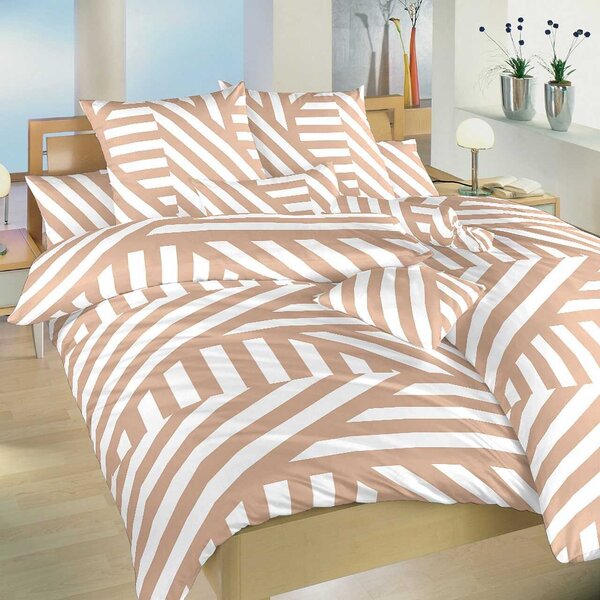Povlečení bavlna ZEBRA světle hnědá 140x200 + 70x90 cm