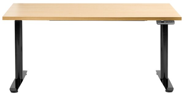 Elektricky výškově nastavitelný pracovní stůl DESTINAS Černá/Světle hnědá 160 cm 72 cm