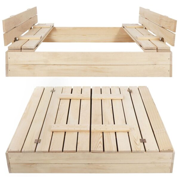 Dětské pískoviště s krytem 120x120 cm SPRINGOS SMART 120Z + podložka