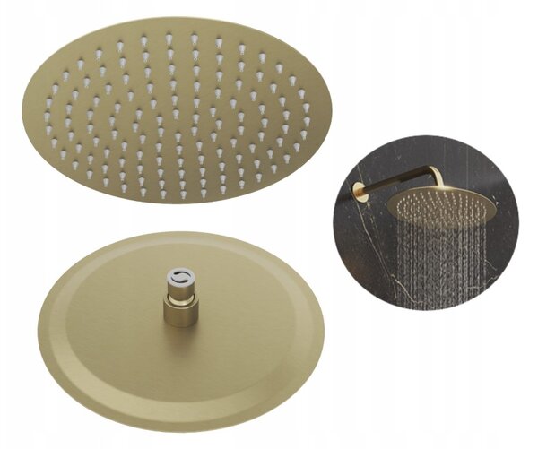 Gamma Gamma, kulatá sprchová nerezová hlavice 30 cm, zlatá matná, GMA-DMO30-BGD