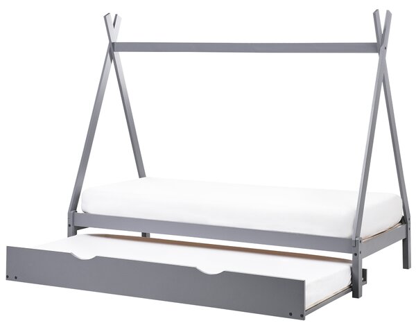 Dětská postel s výsuvným lůžkem Borovicové dřevo TALMONTIERS 90 x 200 cm Šedá
