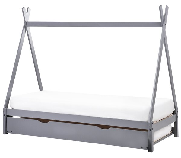 Dětská postel s výsuvným lůžkem Borovicové dřevo TALMONTIERS 90 x 200 cm Šedá