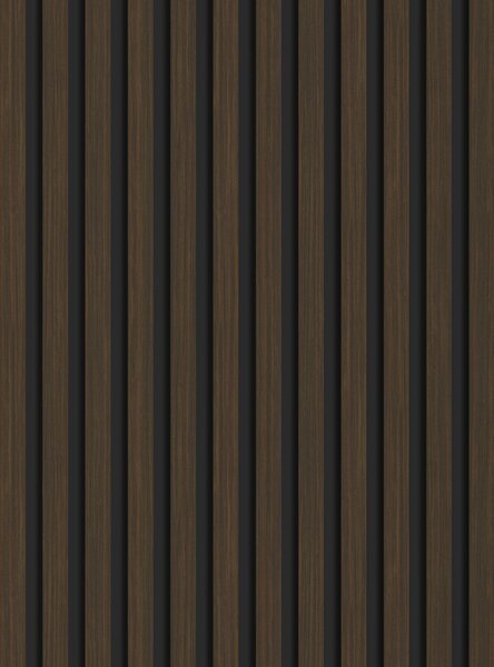 Mexen Lam-B, akustické stěnové lamely 275 × 30 cm, HDF deska 4 mm, technická dýha, ořech pálený, S100-275307-3015-024