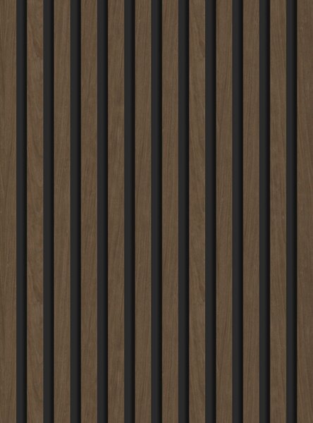 Mexen Lam-B, akustické stěnové lamely 275 × 30 cm, HDF deska 4 mm, technická dýha, ořech espresso, S100-275307-3015-019
