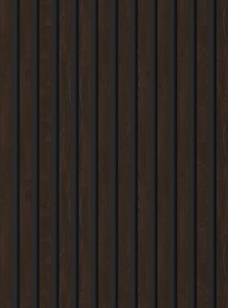 Mexen Lam-B, akustické stěnové lamely 275 × 30 cm, HDF deska 4 mm, technická dýha, eben hnědý, S100-275307-3015-022