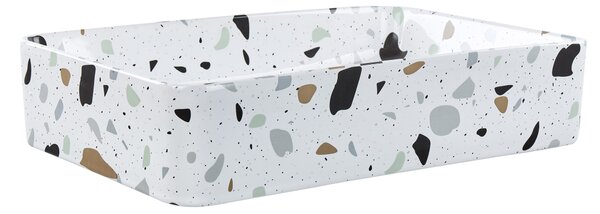 Umyvadlo na desku NULES 51 x 34 cm Keramika Bílé terrazzo