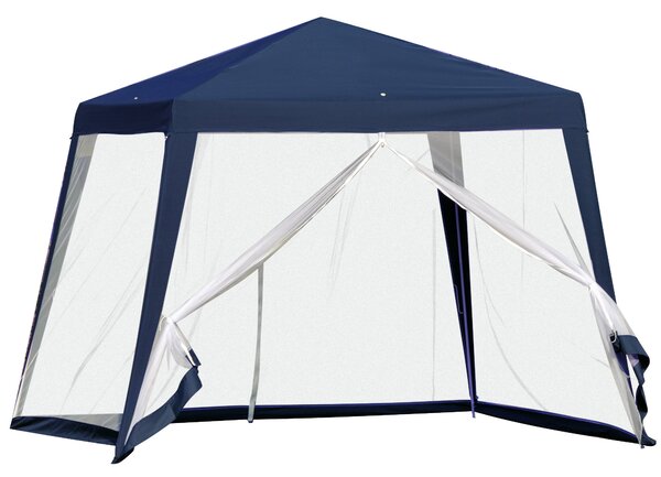 Zahradní pavilon OutSunny – party stan, weatherproof s moskytiérou, modrý 3 x 3 m | Aosom