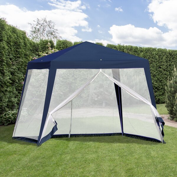 Zahradní pavilon OutSunny – party stan, weatherproof s moskytiérou, modrý 3 x 3 m | Aosom
