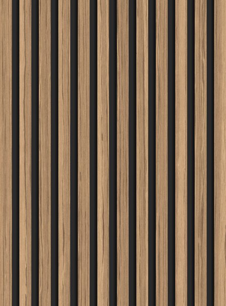 Mexen Lam-B, akustické stěnové lamely 275 × 30 cm, HDF deska 4 mm, technická dýha, ořech světlý, S100-275307-3015-017