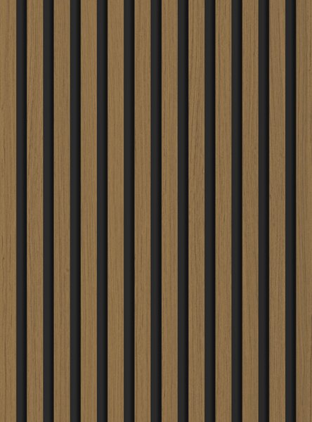 Mexen Lam-B, akustické stěnové lamely 275 × 30 cm, HDF deska 4 mm, technická dýha, teak zlatavý, S100-275307-3015-014