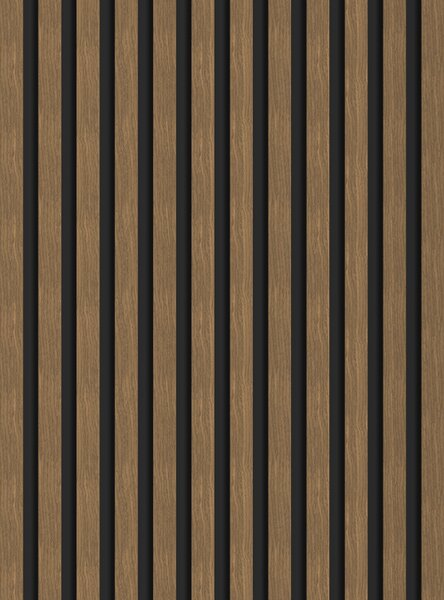 Mexen Lam-B, akustické stěnové lamely 275 × 30 cm, HDF deska 4 mm, technická dýha, ořech přírodní, S100-275307-3015-016