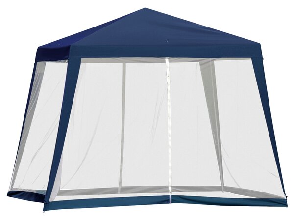Zahradní pavilon OutSunny – party stan, weatherproof s moskytiérou, modrý 3 x 3 m | Aosom