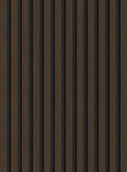 Mexen Lam-F, akustické stěnové lamely 275 × 30 cm, plstěný podklad 8 mm, technická dýha, ořech palisandrový, S105-275307-3015-021