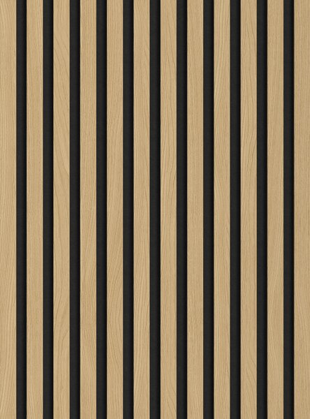 Mexen Lam-F, akustické stěnové lamely 275 × 30 cm, plstěný podklad 8 mm, technická dýha, dub zlatavý, S105-275307-3015-003