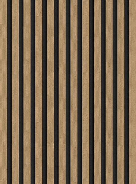 Mexen Lam-F, akustické stěnové lamely 275 × 30 cm, plstěný podklad 8 mm, technická dýha, ořech lněný, S105-275307-3015-015