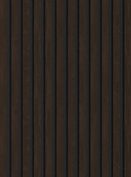 Mexen Lam-F, akustické stěnové lamely 275 × 30 cm, plstěný podklad 8 mm, technická dýha, eben hnědý, S105-275307-3015-022