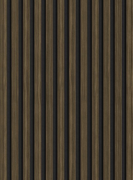Mexen Lam-F, akustické stěnové lamely 275 × 30 cm, plstěný podklad 8 mm, technická dýha, eben královský, S105-275307-3015-020