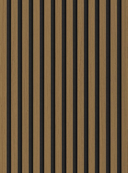 Mexen Lam-F, akustické stěnové lamely 275 × 30 cm, plstěný podklad 8 mm, technická dýha, teak zlatavý, S105-275307-3015-014