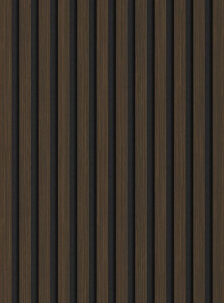 Mexen Lam-F, akustické stěnové lamely 275 × 30 cm, plstěný podklad 8 mm, technická dýha, ořech pálený, S105-275307-3015-024