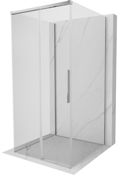 Mexen Rox-3S, 3-stěnná roztahovací sprchová kabina 110 x 110 cm, 8mm čiré sklo, chromový profil, 8C2-110-110-01-00-3S