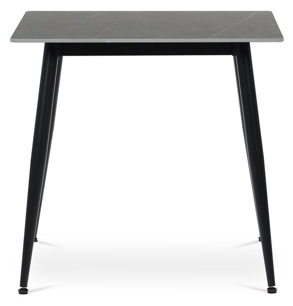 Vikio Jídelní stůl 80x80 cm keramická deska šedý mramor černé kovové nohy AJS158S