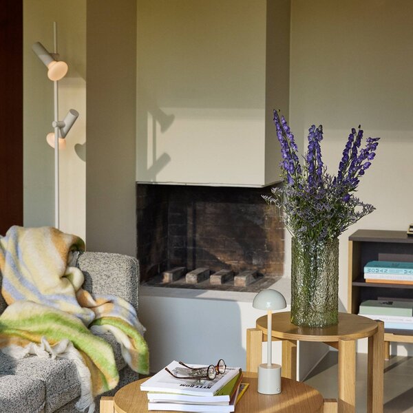 Hübsch Sada stojacích lamp, světle šedá, výška 160 cm, železo/sklo, 2ramenná, Hliník / šedá / zinek, Obývací pokoj / jídelna, kov, Moderní