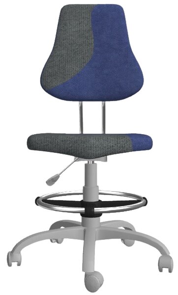 ALBA dětská rostoucí židle FUXO S-line tmavě modrá-šedá + opěrný kruh na nohy