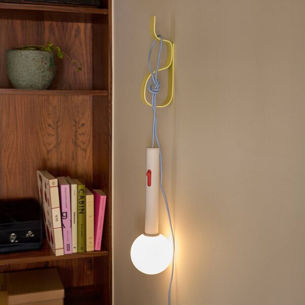 Hübsch LED nástěnné světlo Talk, světle šedá/modrá, délka 30 cm, železo/sklo, stmívatelný, Hliník / šedá / zinek, Obývací pokoj / jídelna, kov, Moderní