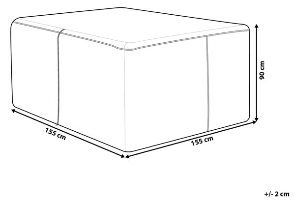 Ochranná plachta CHUVA 155 cm 155 cm 90 cm Šedá