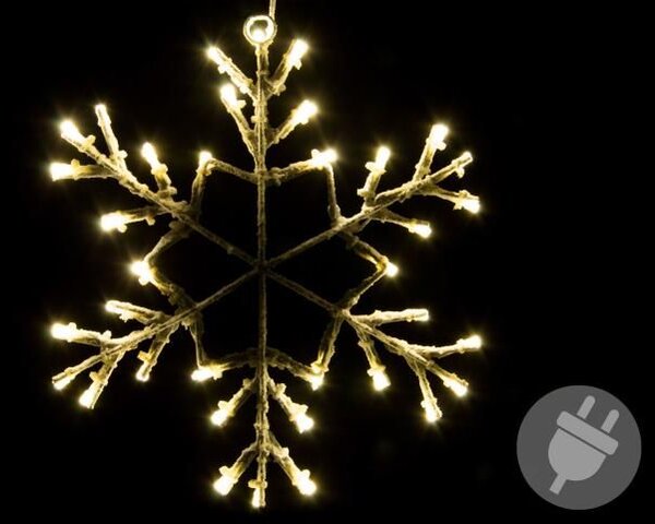 Vánoční LED dekorace, sněhová vločka, 30 cm, teple bílá