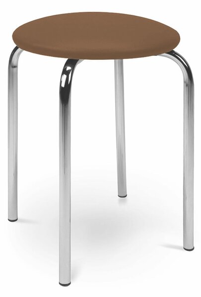 Stolička CHICO - chromovaná ocel, PVC, hnědá