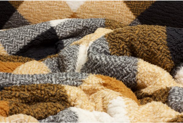 Coral fleece buklé - Geometrický vzor 200 cm šíře