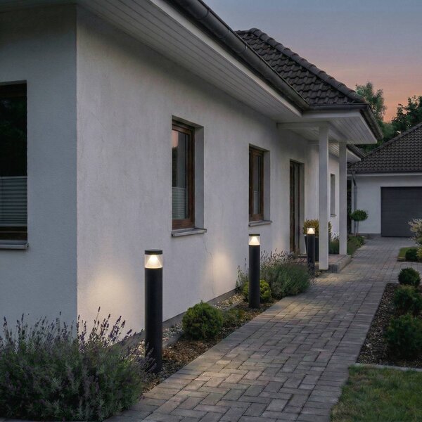 Lucande LED svítidlo Darja, antracit, kov, 100 cm, IP54, Hliník / šedá / zinek, Hliník, Moderní