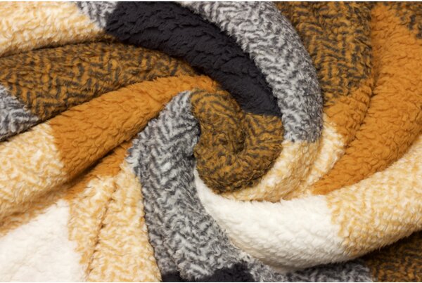 Coral fleece buklé - Geometrický vzor 200 cm šíře