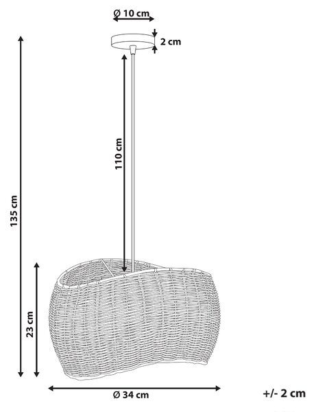 Závěsná lampa COAMO Ratan Přírodní