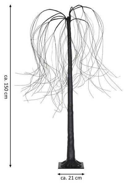 Vánoční dekorace, světelná vrba 150 cm, 96 LED, teple bílá