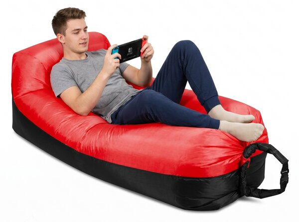Aga Nafukovací vak LAZY BAG 230x70 cm Černý/Červený