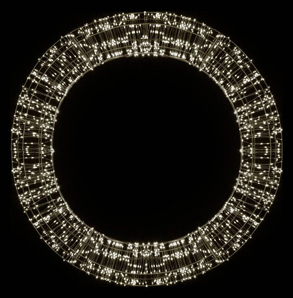 LED vánoční věnec, černá, 2 000 LED, Ø 75cm