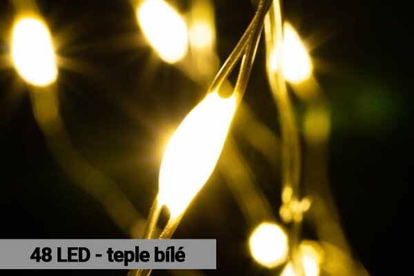 Sada světelný déšť 48 LED, teplá bílá 2 ks
