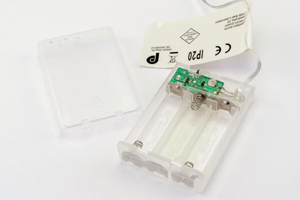 Sada 2 kusů světelných drátů na baterie, 8 LED, teple bílá