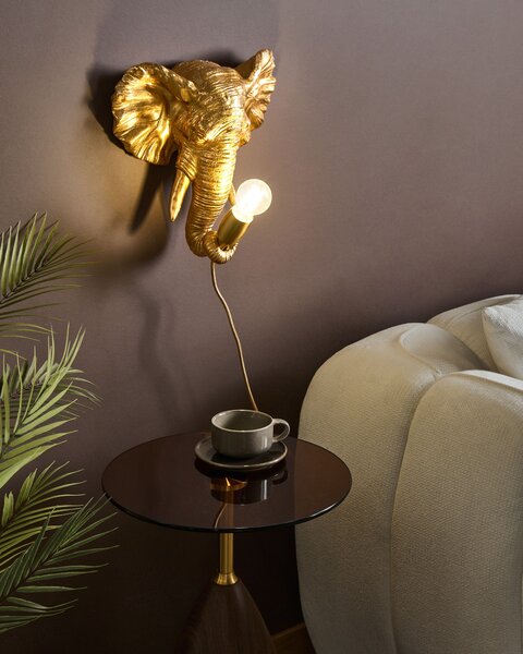 Slon Nástěnná lampa ELEPHANTI Zlatá