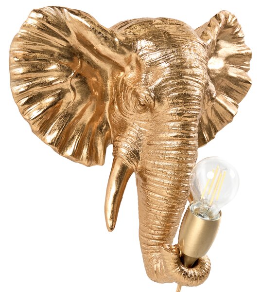 Slon Nástěnná lampa ELEPHANTI Zlatá