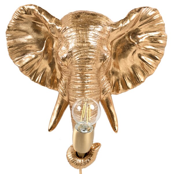 Slon Nástěnná lampa ELEPHANTI Zlatá