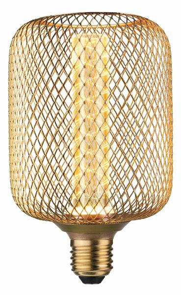PAULMANN Kovic Glow Standard 230V LED žárovka Zyl E27 Spiral 4,2W 1800K mosaz 290.85